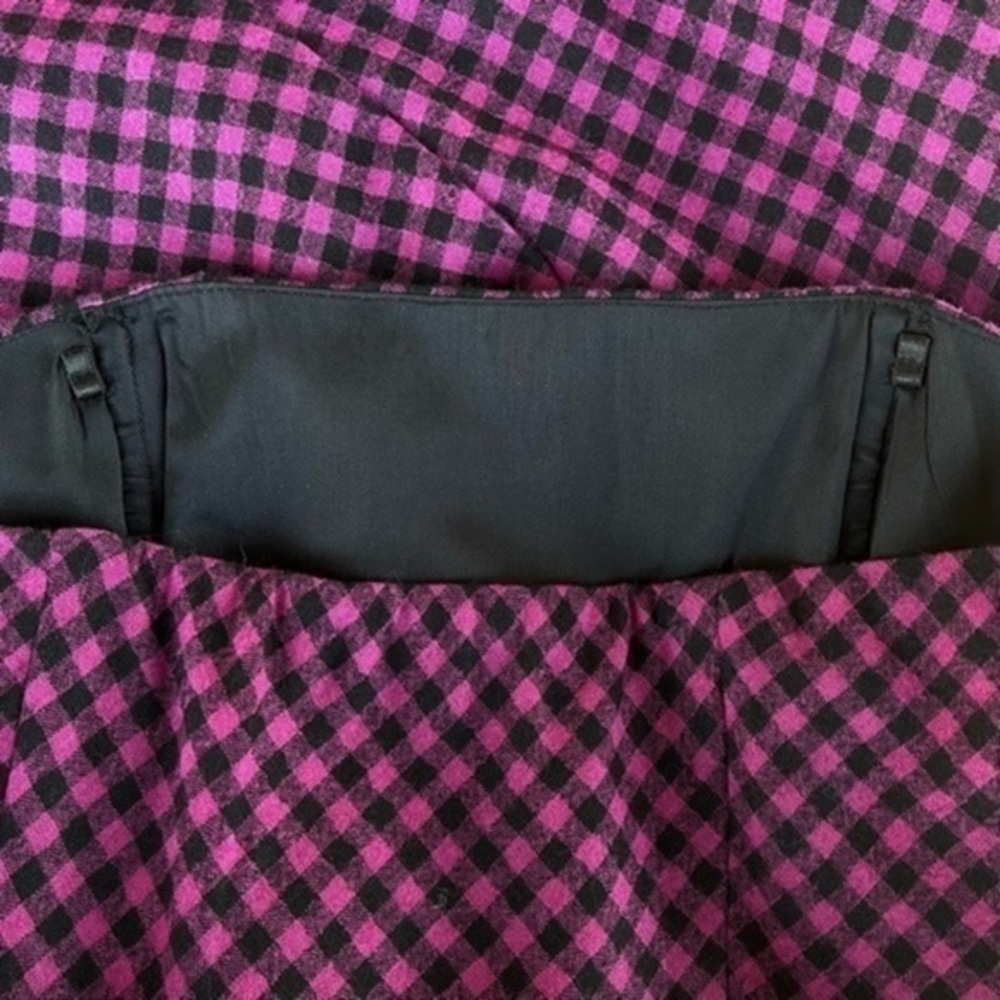 Ali Ro Strapless NWT Wool Purple Black Gingham Mini Dress 👗 - Picture 6 of 9